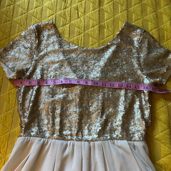 Forever 21 Gold Sequin Dress Size L - Picture 8 of 12